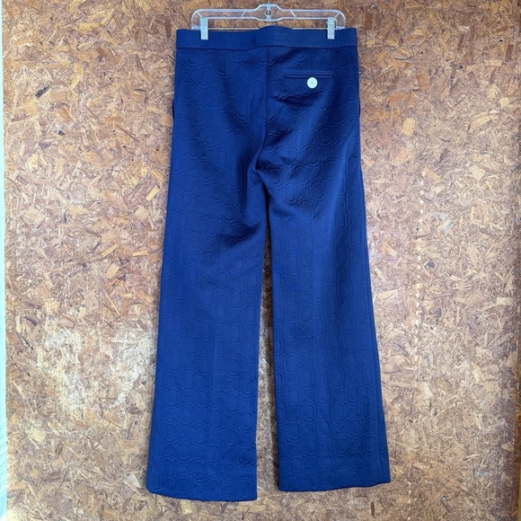 Marni pants womens 40 US 32" navy blue wide leg inlay trousers - Picture 5 of 14